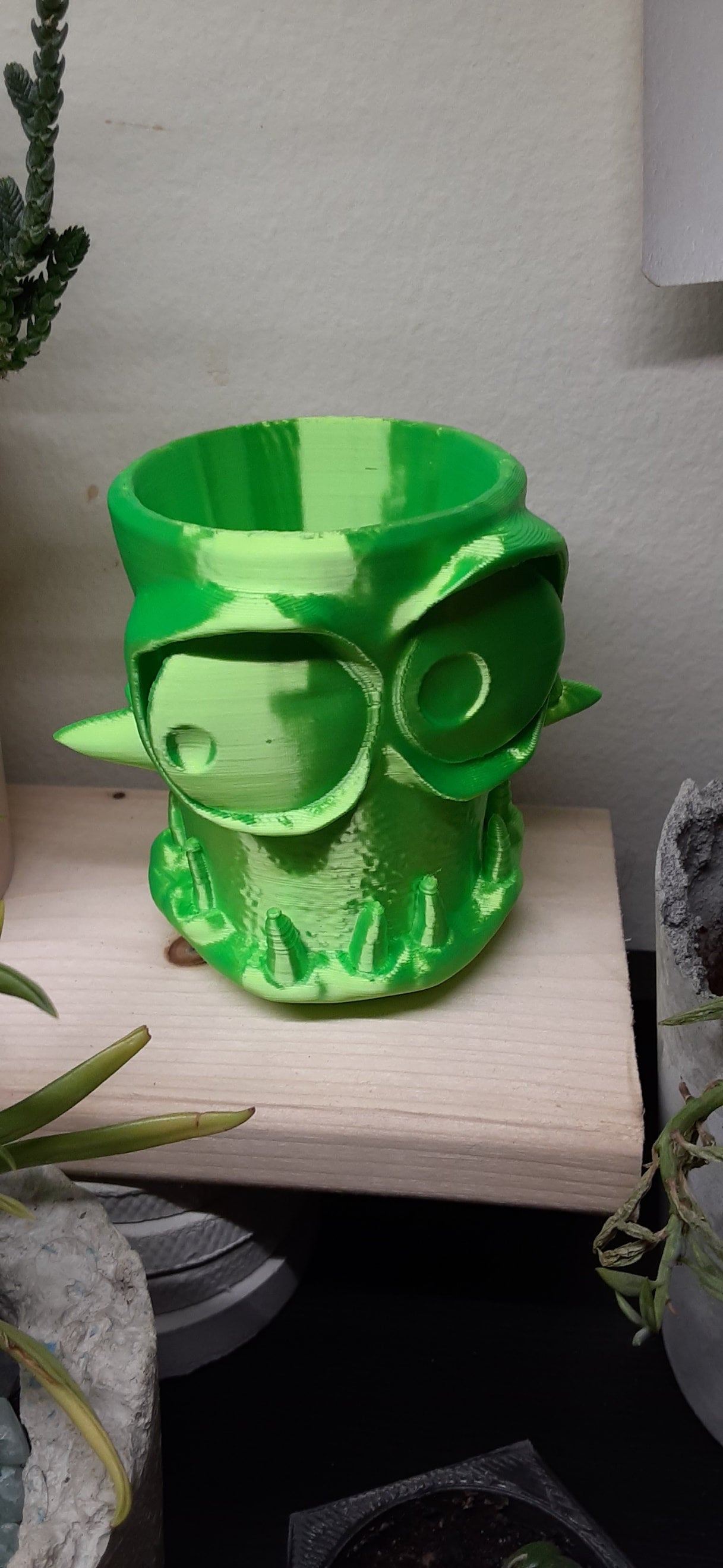 Monster Pot - 3D Print planter Succulents / Air Plants 3 inch SILK GREEN |  Ambrias Ink - plants + art and design